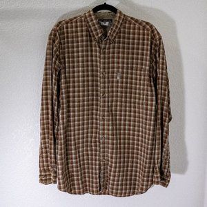 Columbia Button Down Brown and Orange Size Large